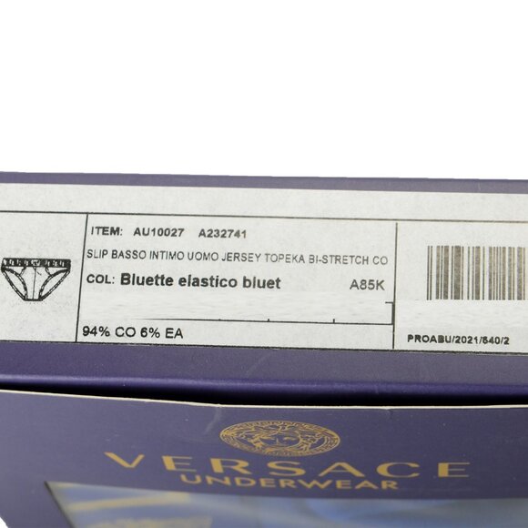 Versace Men's Blue & Gold Greeca Low Rise Slip Underwear Versace Sz 6 US L IT 52 - Picture 7 of 7